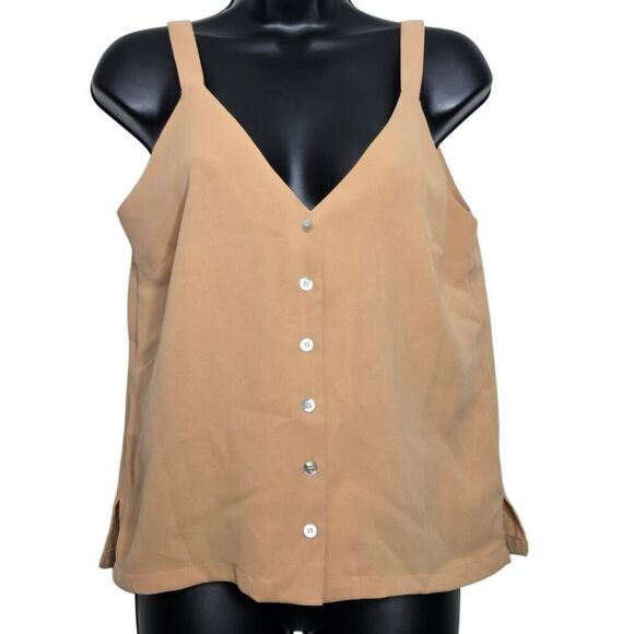 Code X Mode Top Size Button Front Sleeveless Blouse Tank - Picture 3 of 6